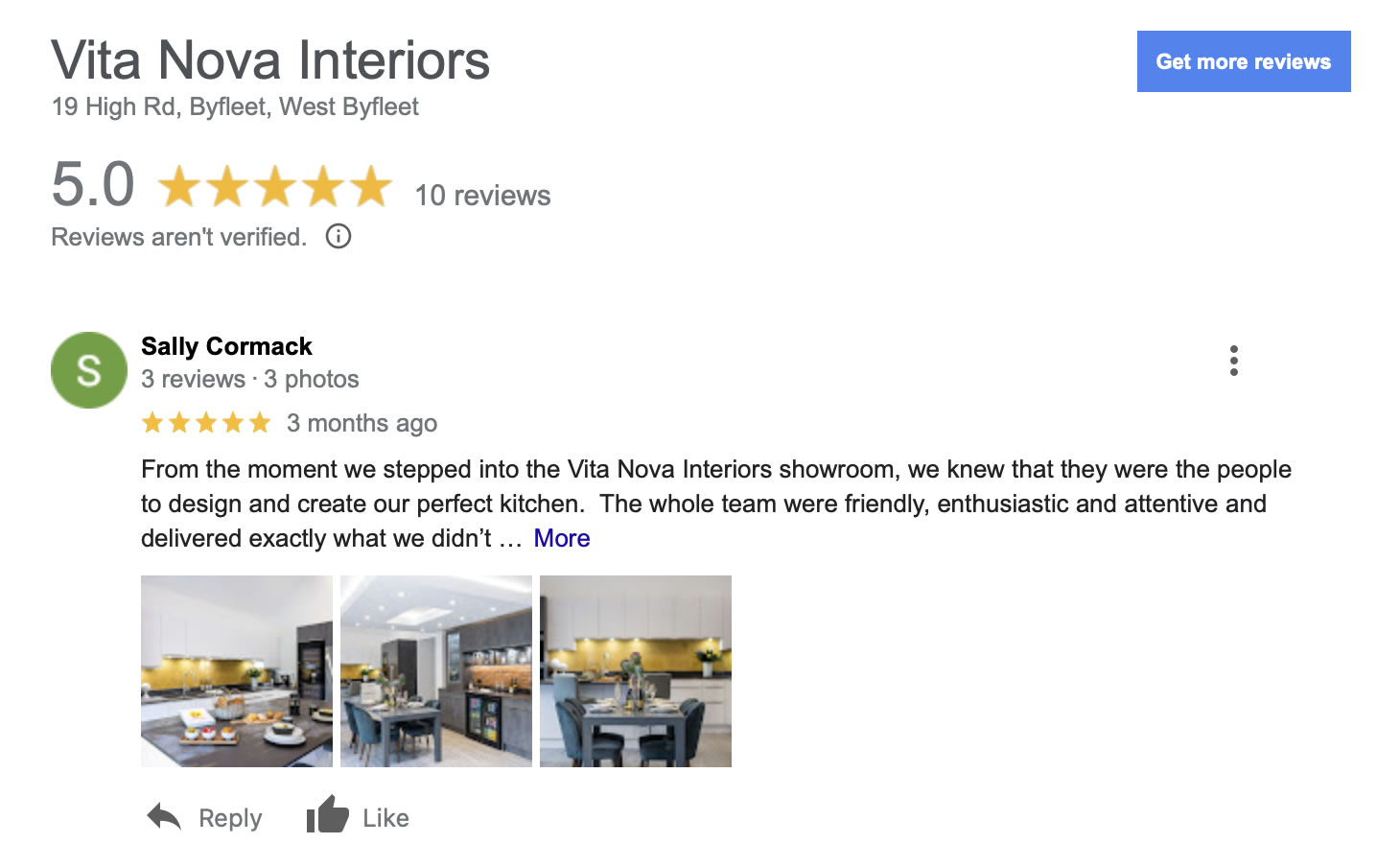 Vita Nova - 5* Google Review